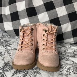Old Navy pink boots with knitted top